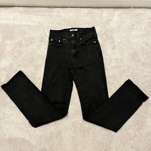 Levi’s 724 High Rise Straight Dark Wash Black Jeans Size 27